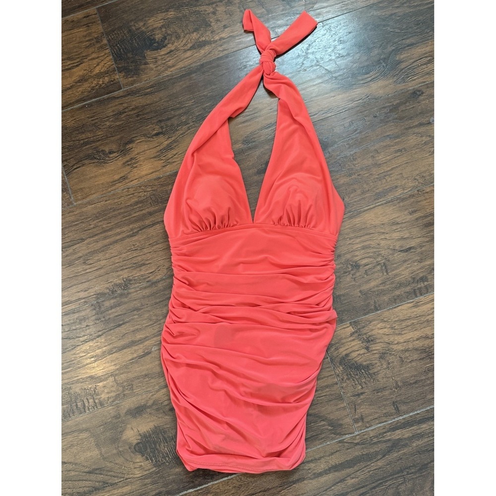 MAGICSUIT Miraclesuit Yvonne Coral Swimsuit Swimdress Tummy Control Size - 10